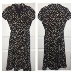 Sundance Silk Blend Belted Midi Dress Black Tan